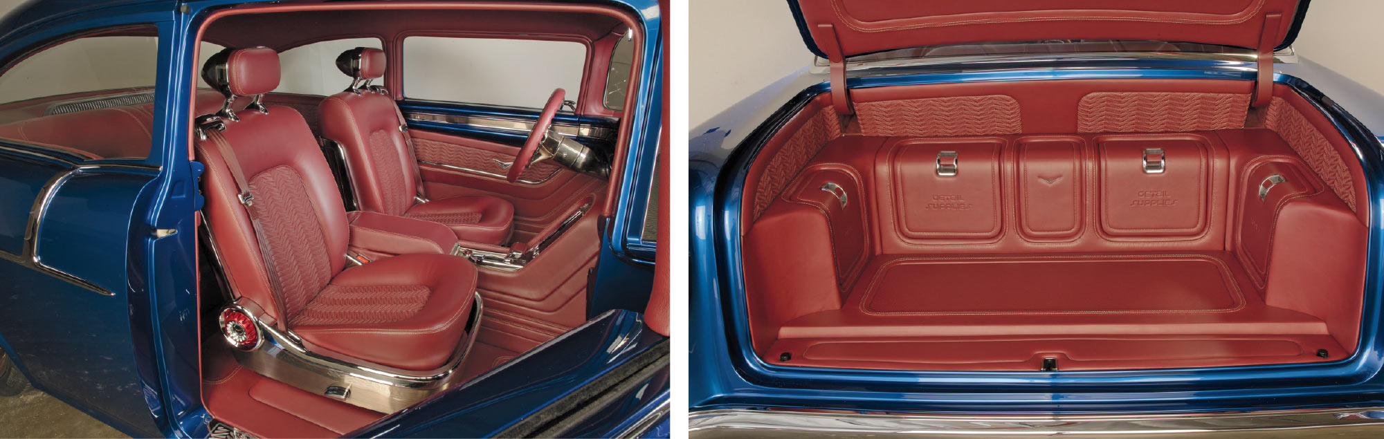 1955 CHEVY interior seats displayed