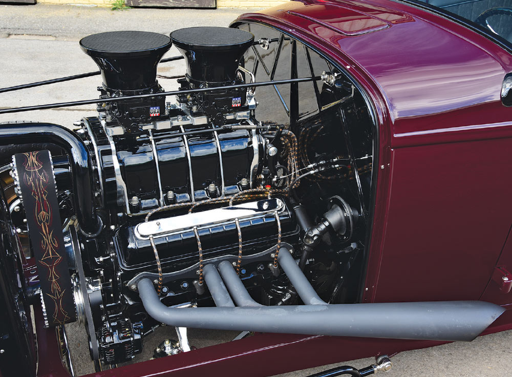 1932 Ford Highboy Roadster interior engine