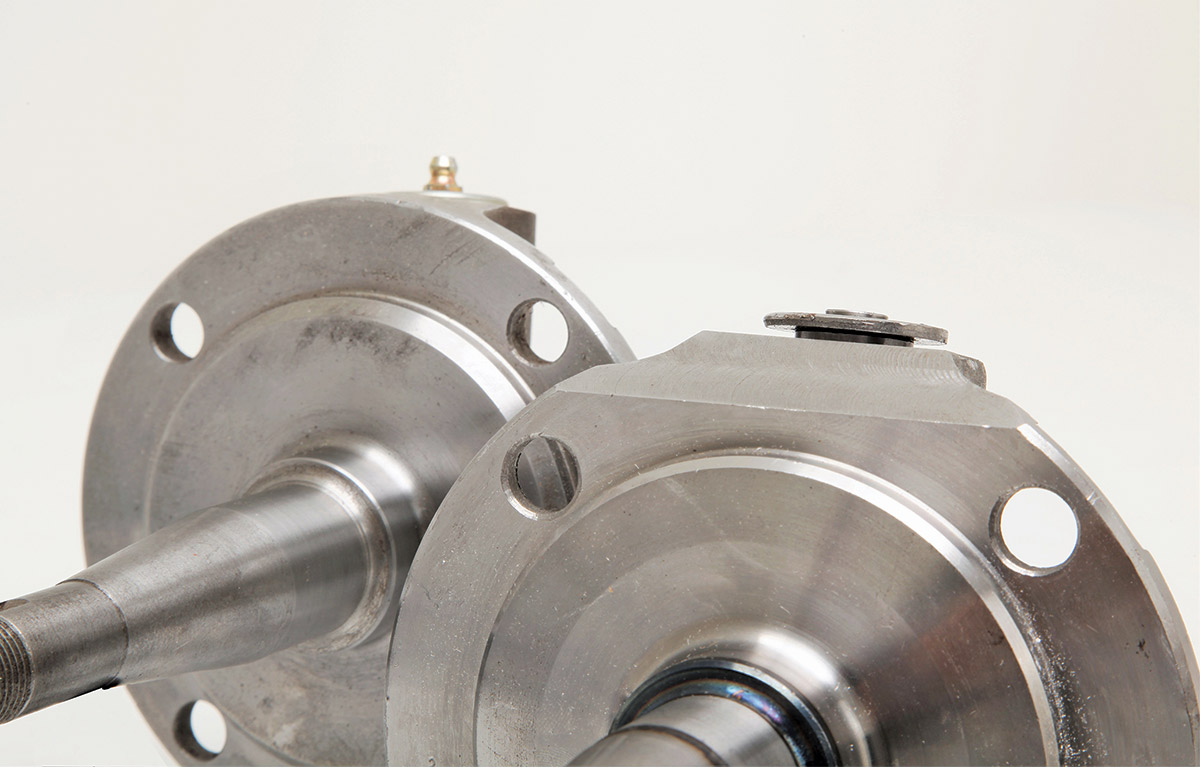 A stock-type aftermarket spindle and the Speedway drop-forged milled spindle (PN 91032111)
