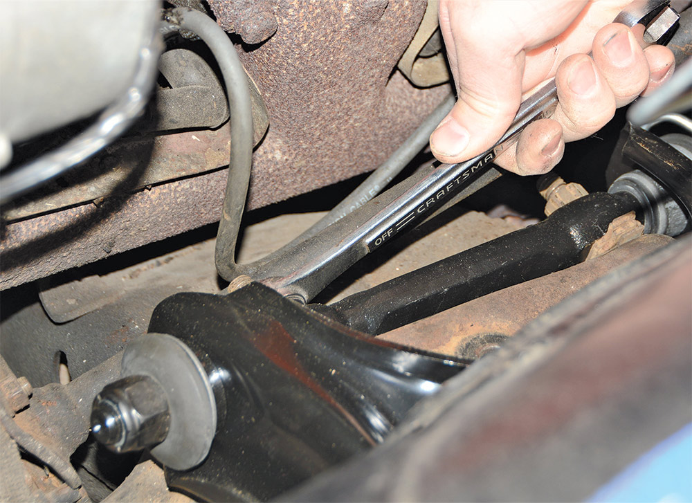 view of reusing the original alignment shims on the upper control arm