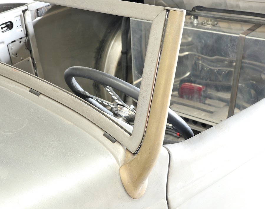 Brass windshield posts and frame