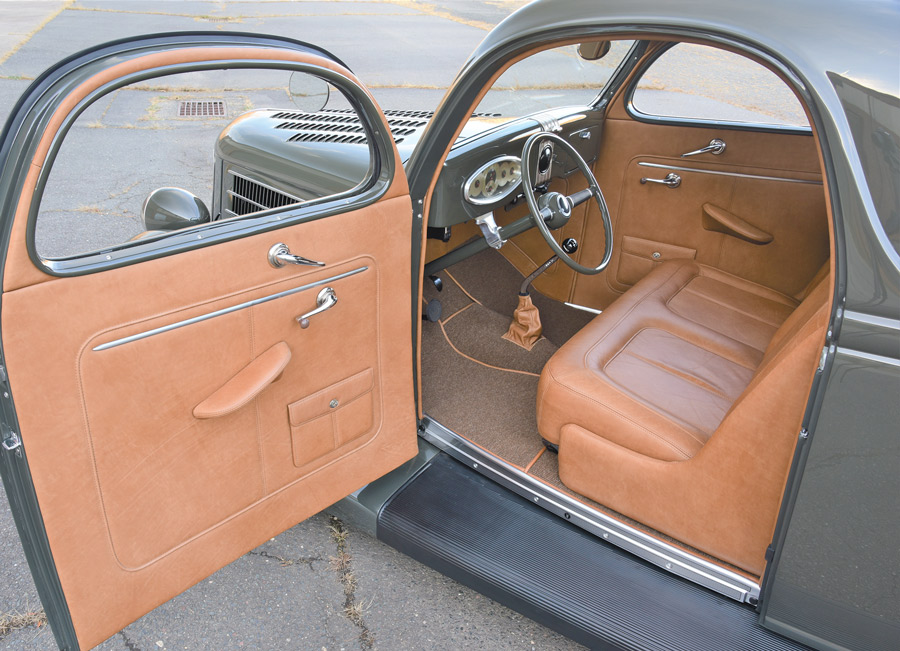 Drivers Side Door & Interior of a 1936 Ford Coupe