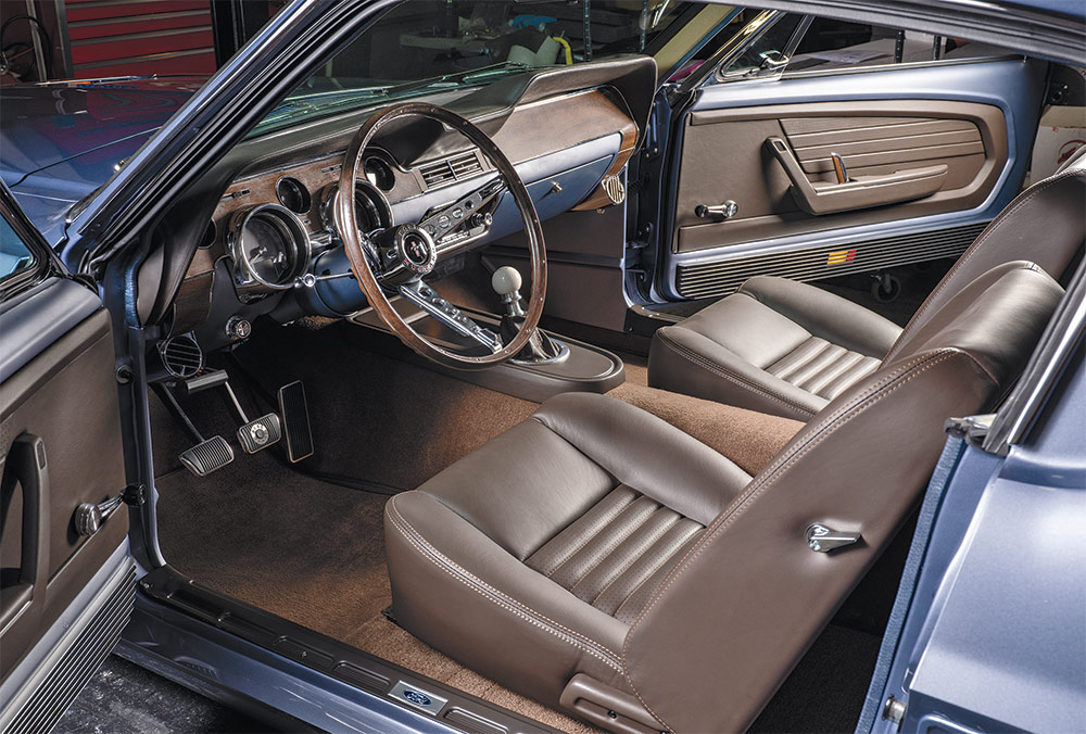 1968 view of Mustang wheel and seats
