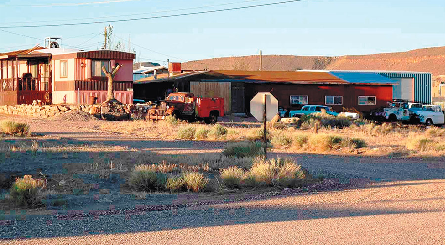view of Goldfield residential buildings from the road