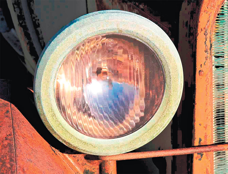 lens in this old Dodge headlight containing lead