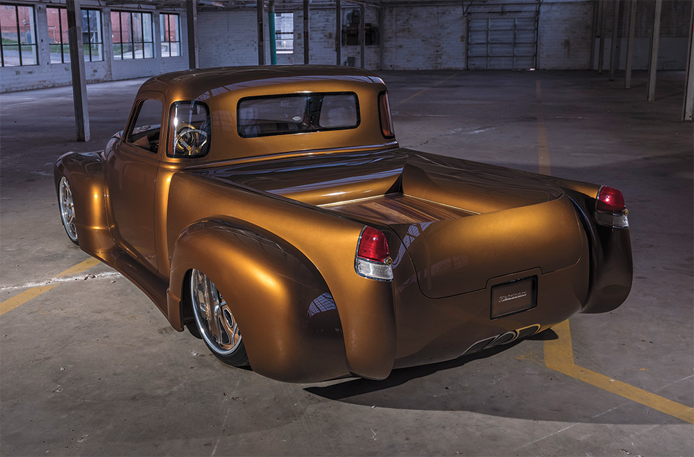 1949 Chevy five-window out in warehouse