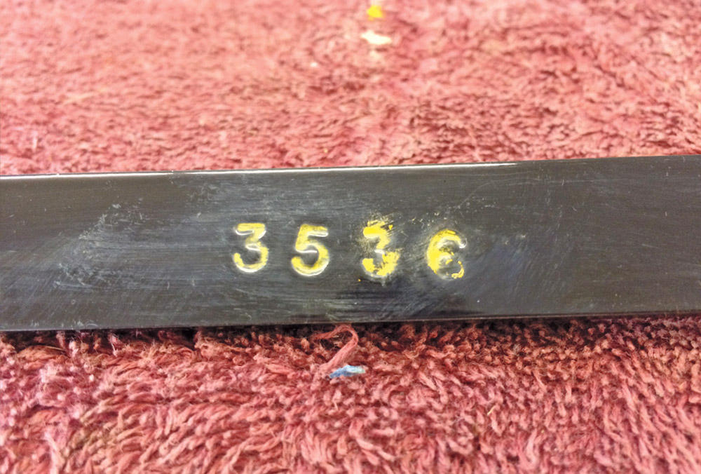 3536 stamped on drill-jig fixture