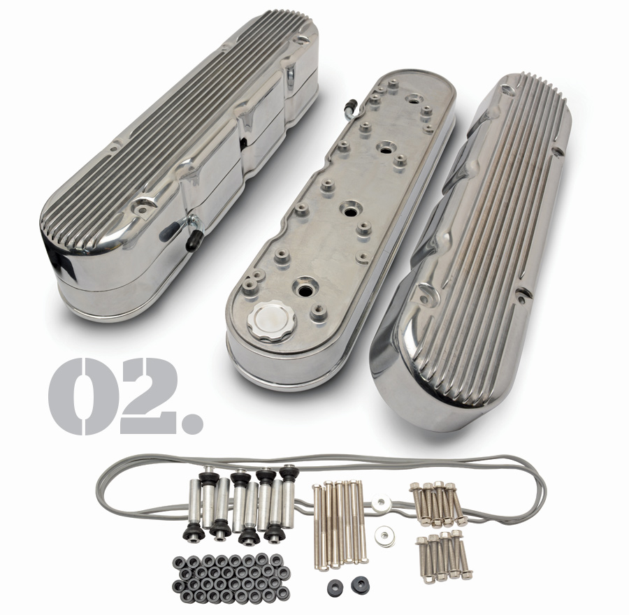 02. two-piece finned aluminum LS valve cover set
