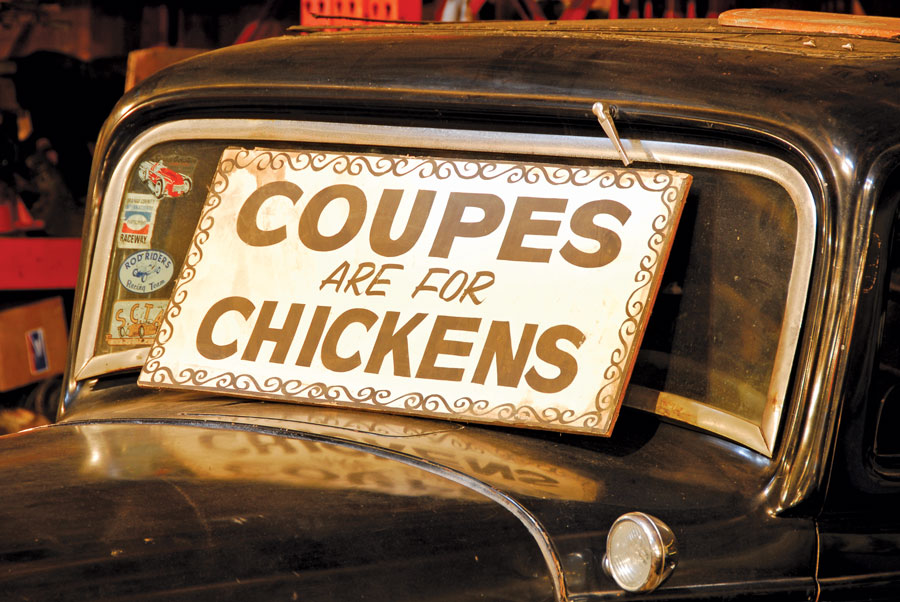Copes are for chickens sign on a coupe