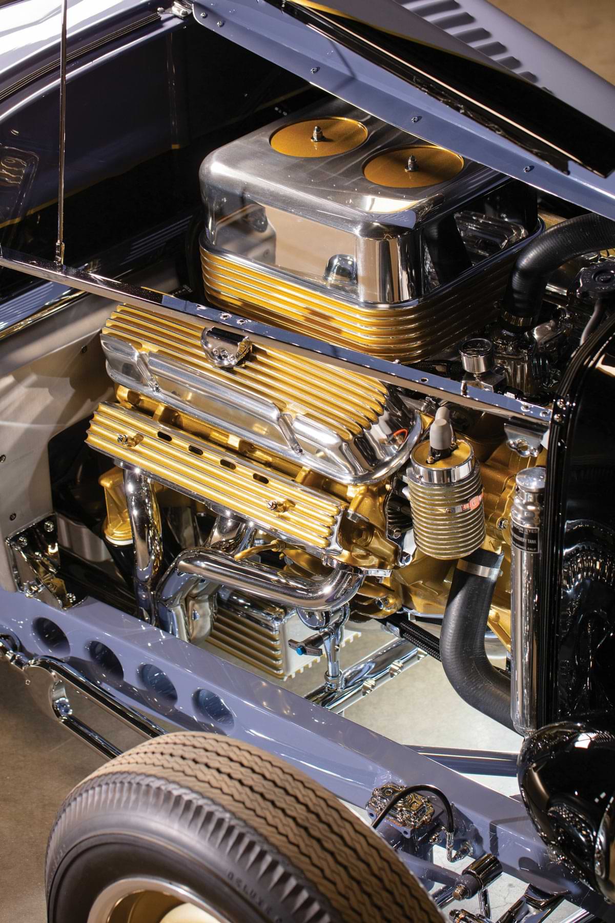1932 Ford Highboy Roadster Pickup engine side view