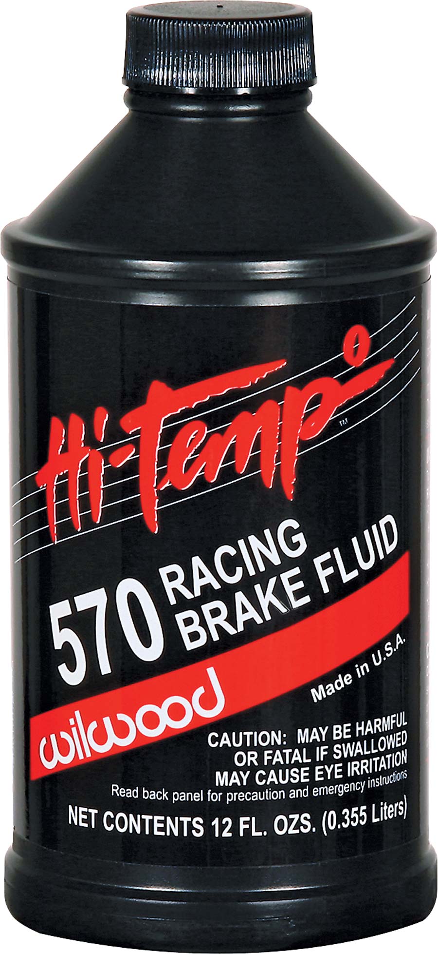 Bottle of Wilwood Hi-Temp brake fluid