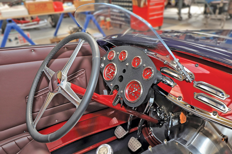 roadster steering wheel closeup view