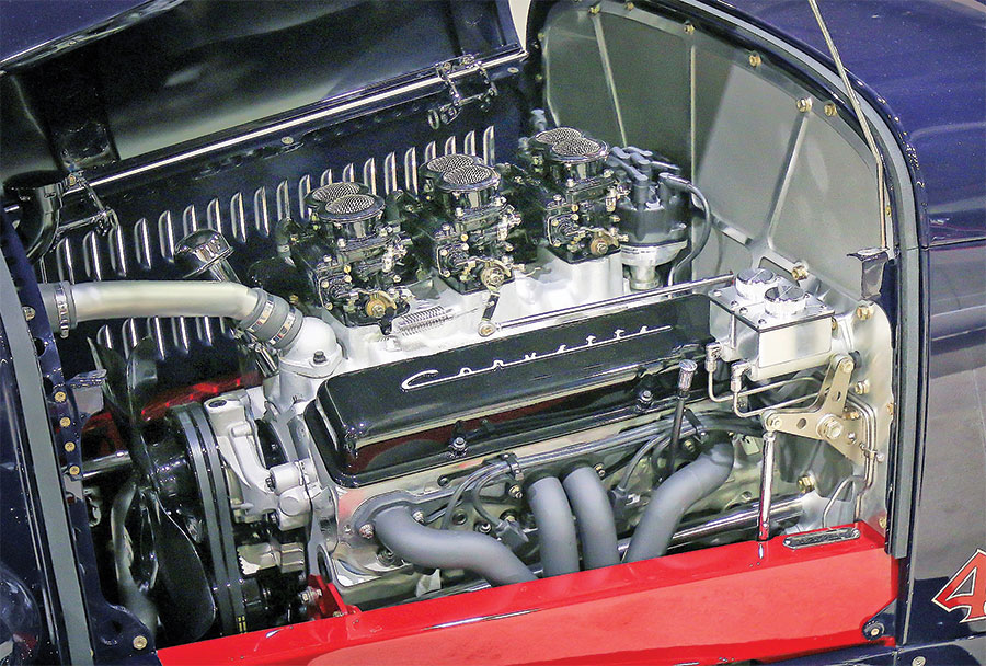 roadster engine closeup under the hood