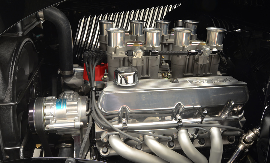 1933 Ford Coupe engine closeup