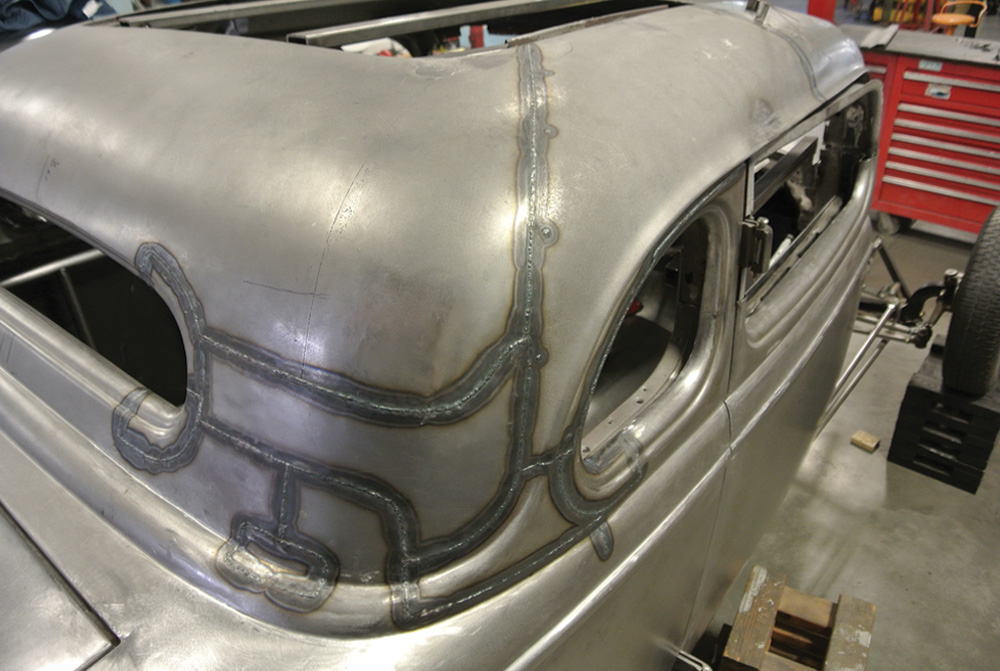 here we see the cut lines and welds on the passenger side, they are slightly different than the driver side