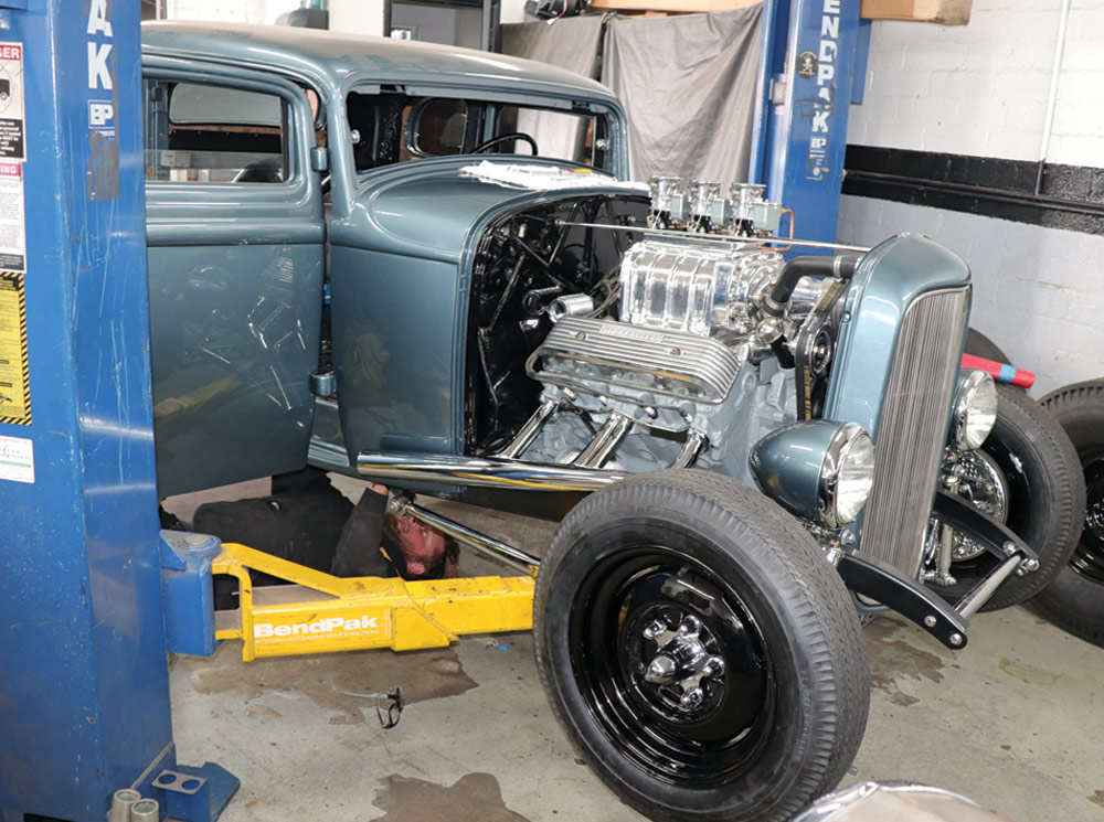 blown Olds powered-and-chopped 1932 five-window coupe