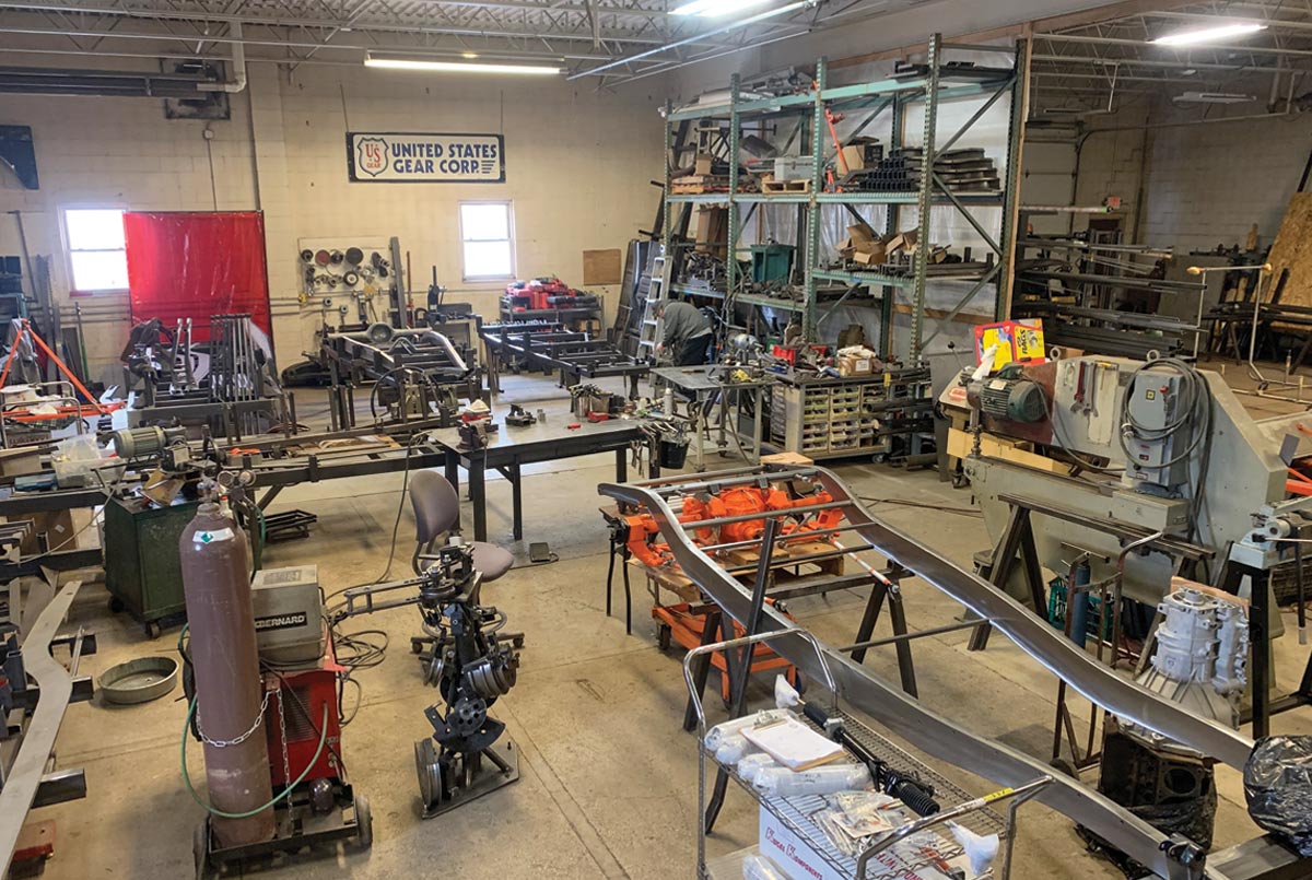 wide view of Precision Hot Rods & Fabrication garage