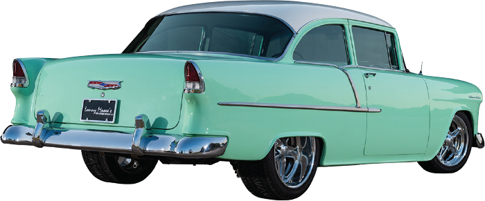 mint 1955 Chevy rear view