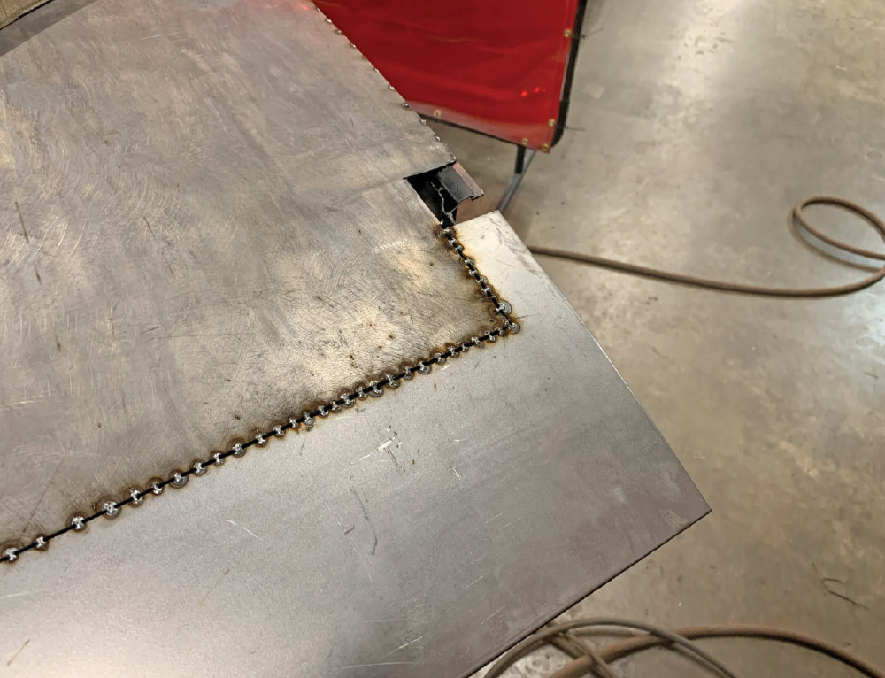 Excessive welding heat warps sheetmetal