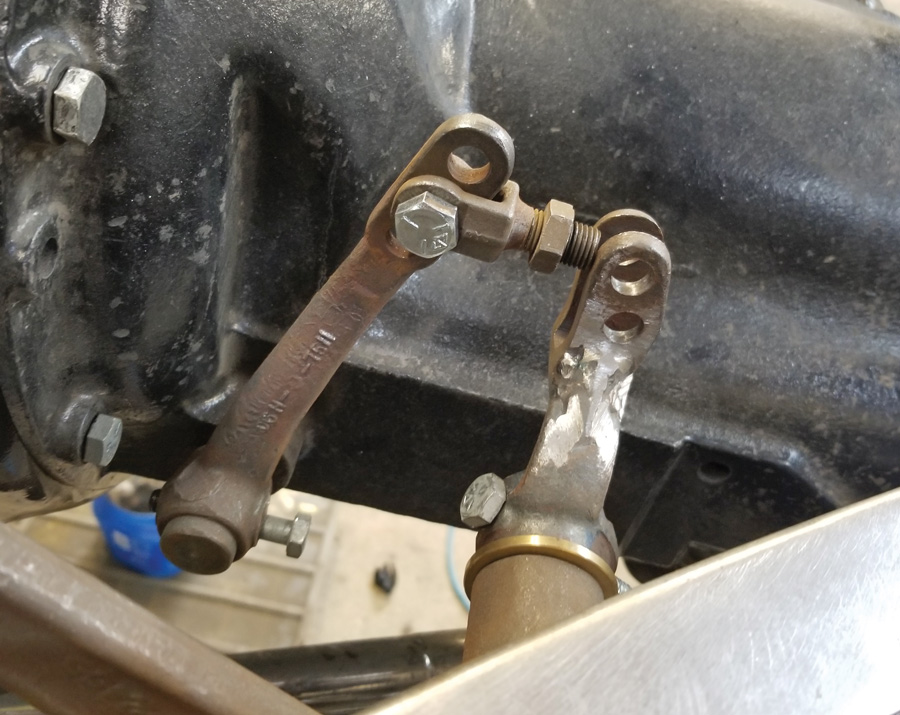 custom arm on the pedal assembly