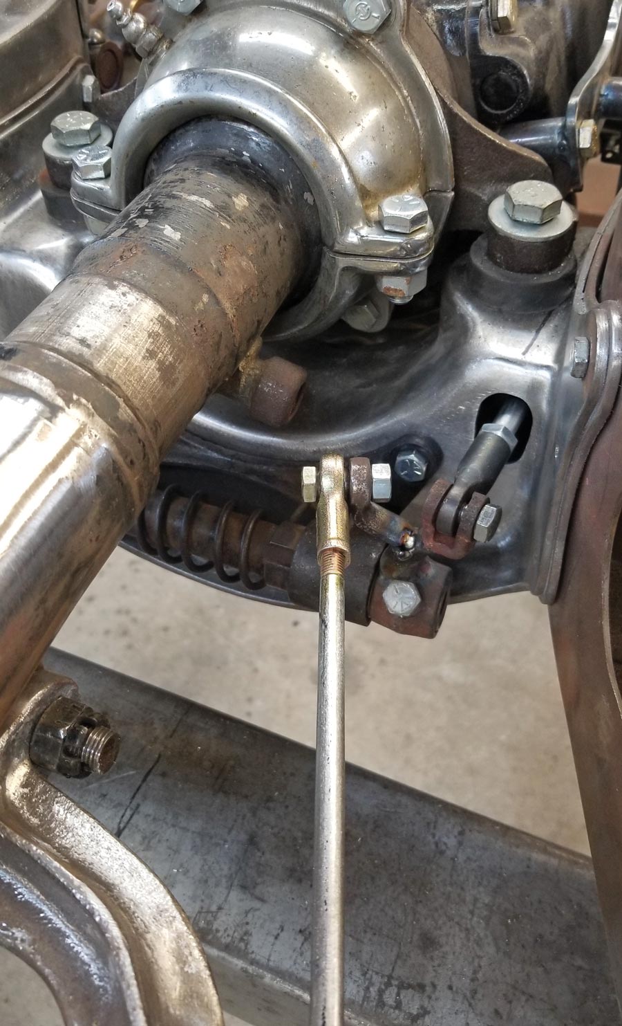rod from the parking brake handle