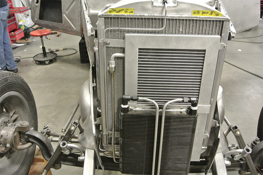 the coolers and A/C components being mounted