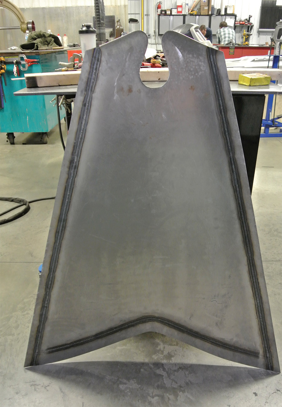 the top hood panel after surgery completed