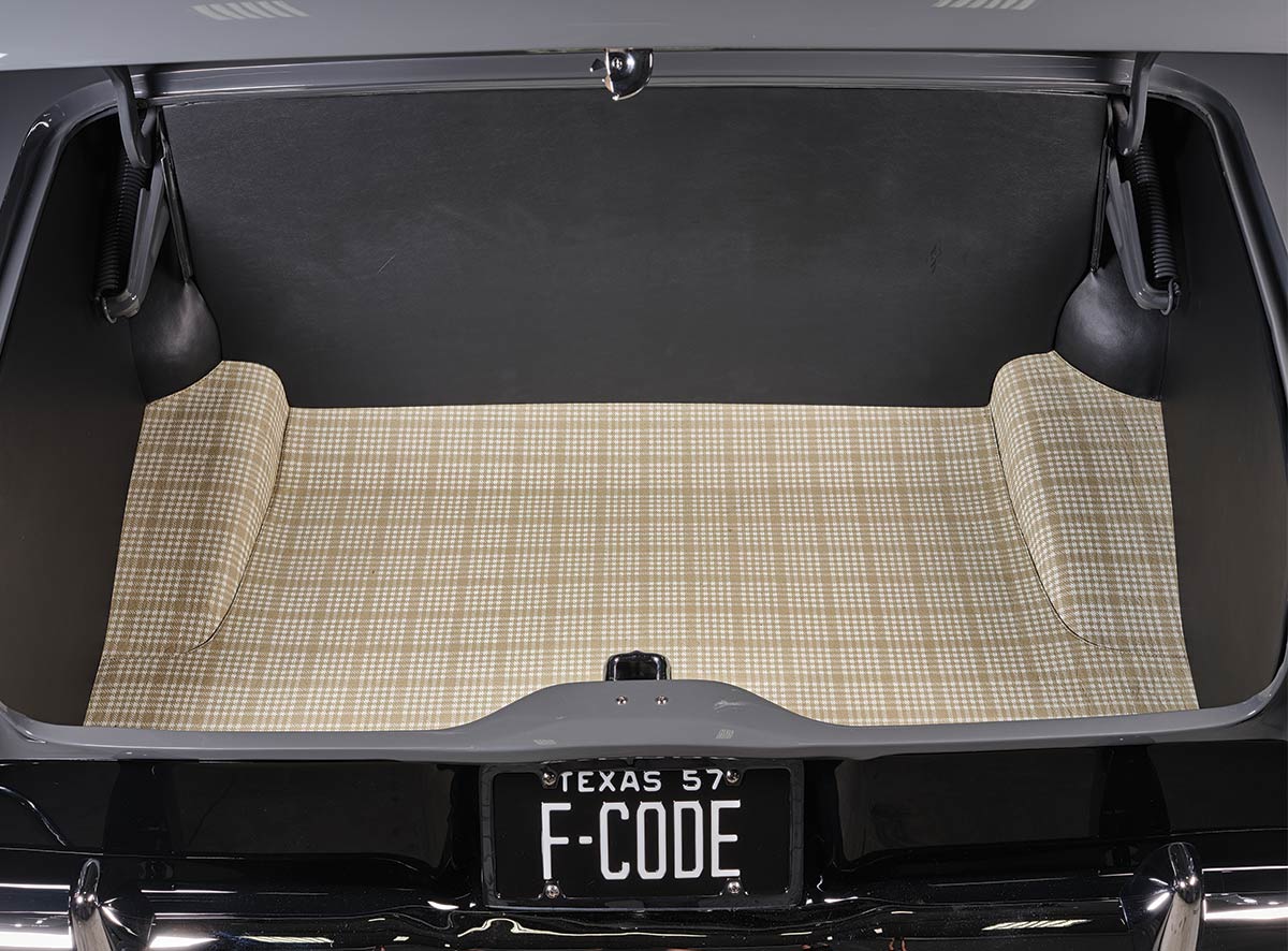 1957 Ford F-Code inside the trunk