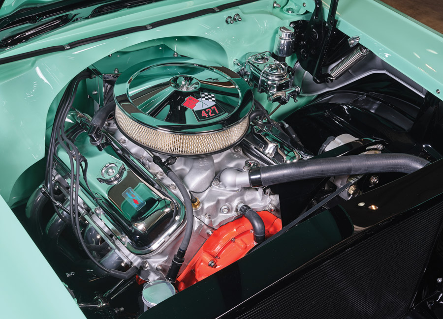 Engine in a 1957 Chevy 210