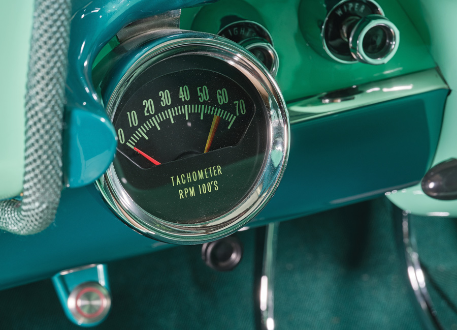 Speedometer in a 1957 Chevy 210