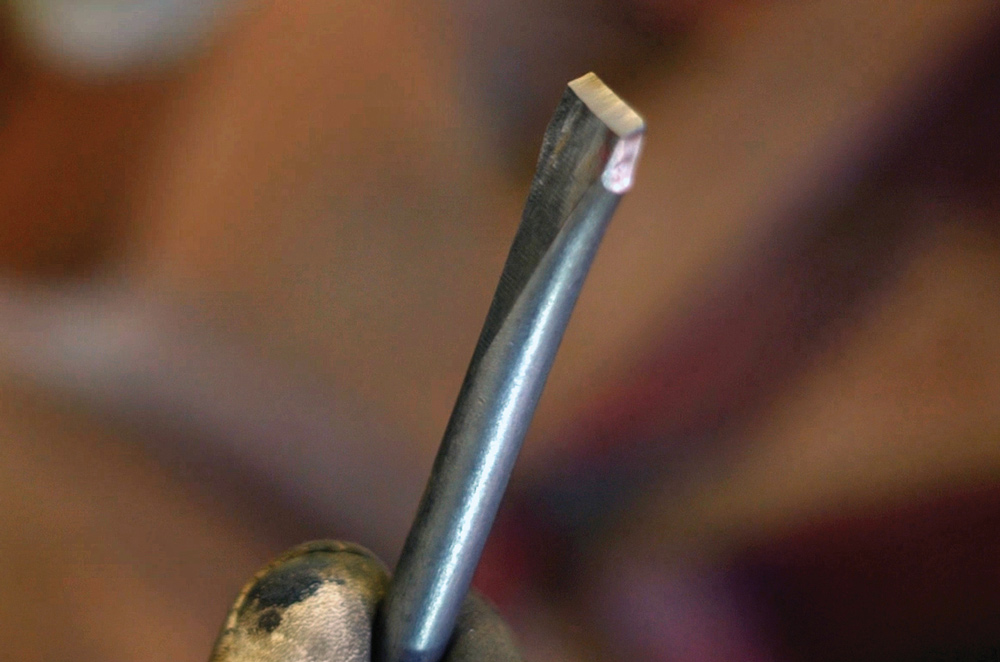 Tip of a chisel