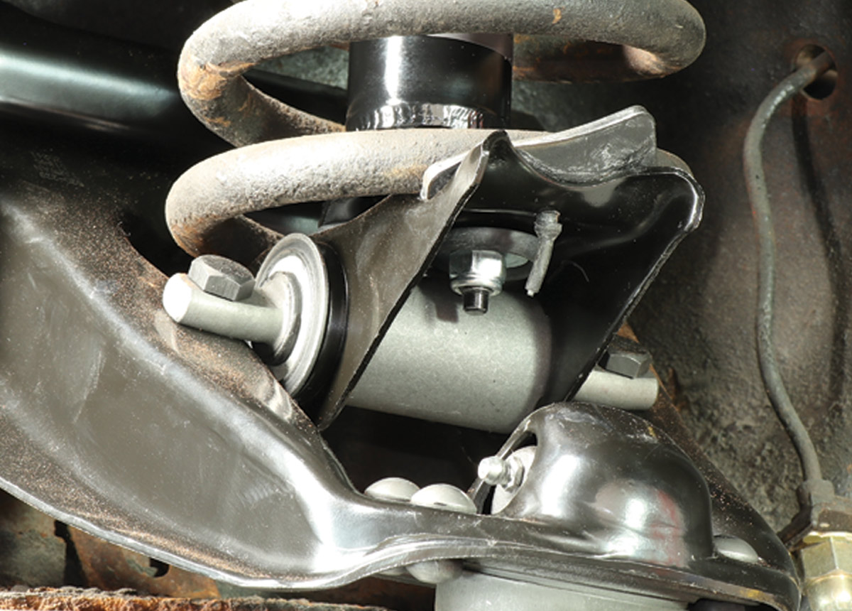 view of the bottom of the installed shocks