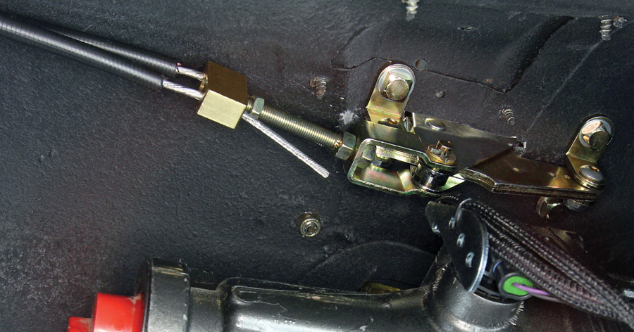 clevis assembly in place and the inner cables attached to their respective brake caliper components