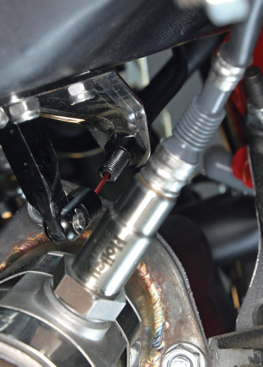 throttle cables are cut-to-fit with a fixed end on the pedal side
