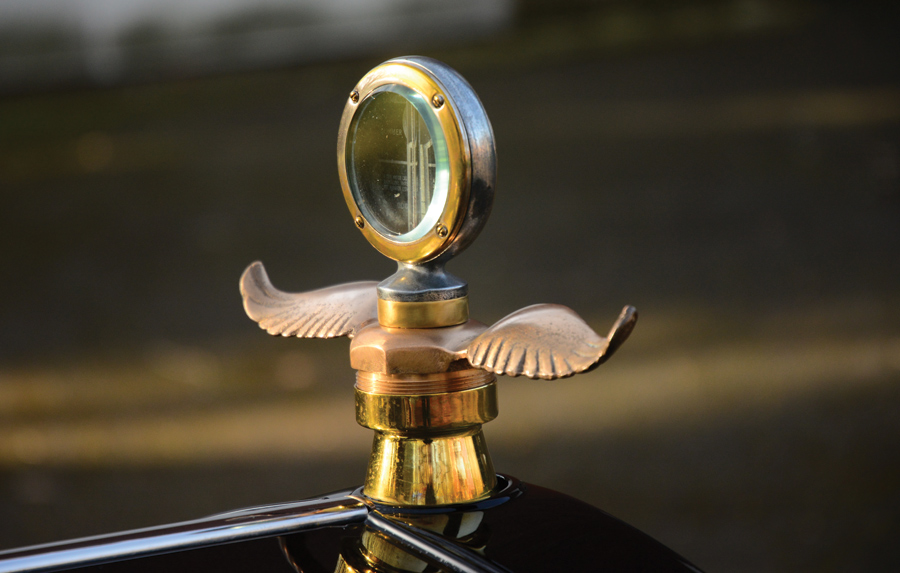 1926 Ford Tudor Sedan hood ornament closeup