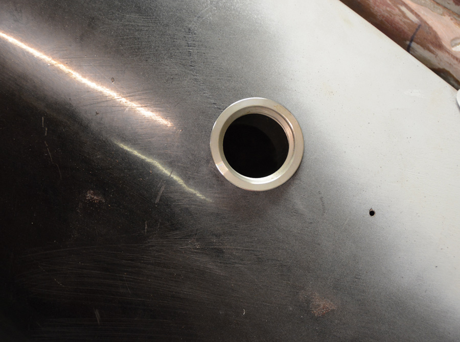 Fuel pipe hole