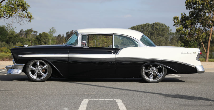 28: It doesn’t get much cooler that this: the classic styling of a 1956 Chevy with a killer stance combined with the improved ride and handling Aldan’s Road Comp Direct Fit suspension kit offers