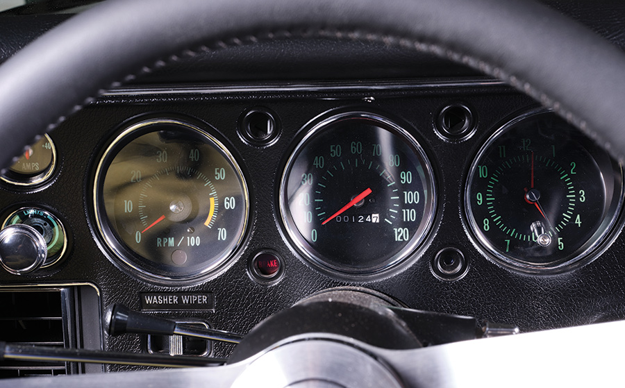 El Camino dashboard gauges close up