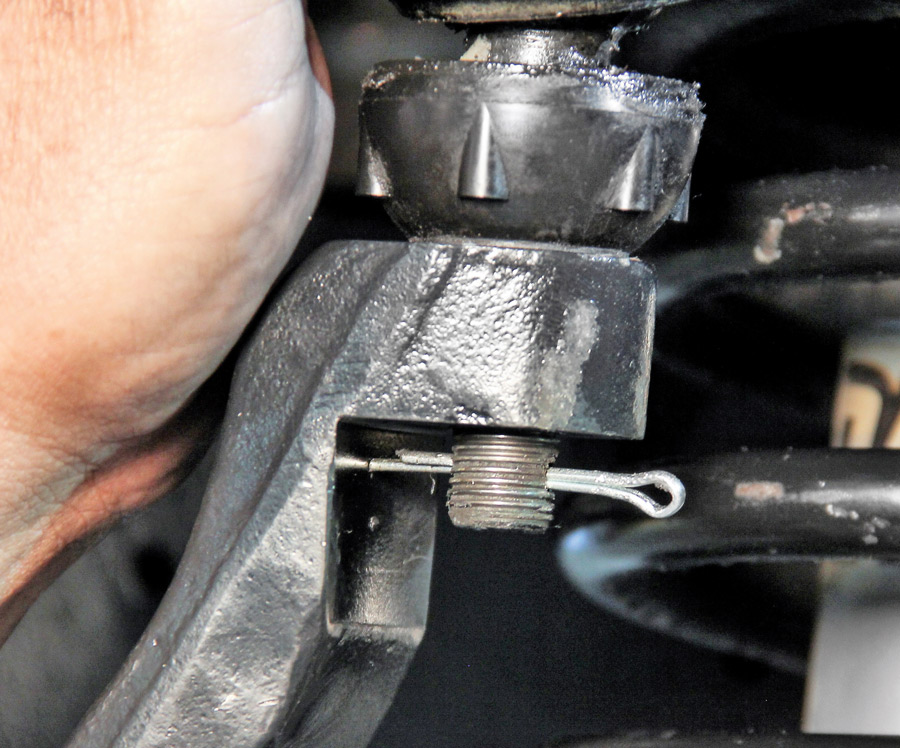 If the hole in the ball joint is oriented in a way that makes it tough or impossible to install a cotter pin