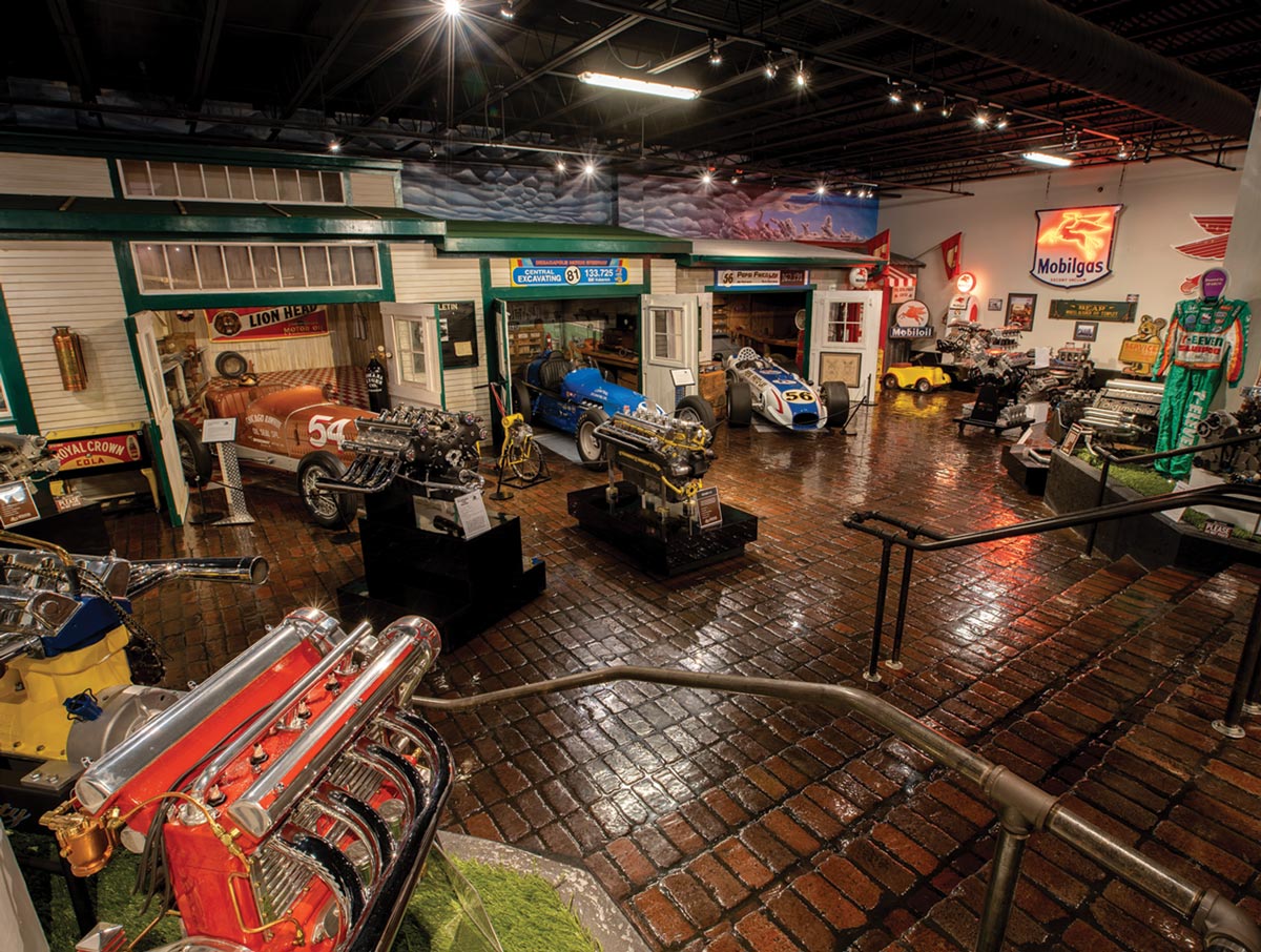 view inside the Speedway Motors Museum
