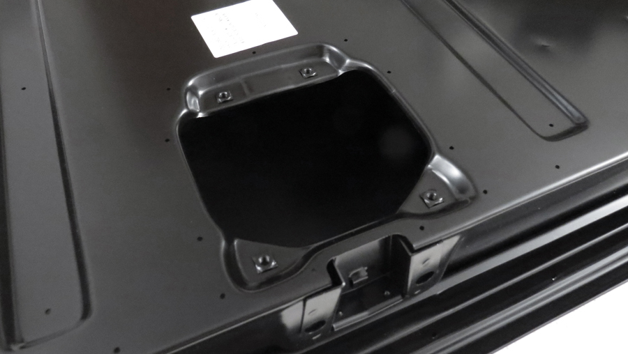The Golden Star tailgate comes with the appropriate holes already there for such items as the latch, latch rods, release mechanism, and exterior handle. 