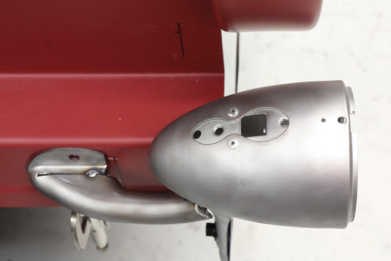 the taillight housing is test-fitted to the mounting stem