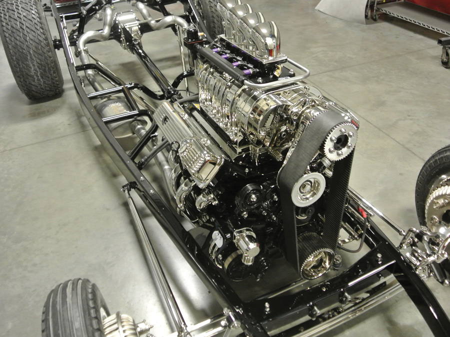 LS-based 427 is topped with a Hilborn/Holley fuel injection unit squirting into a BDS 6-71 Blower while spent gases exit through Ultimate Headers