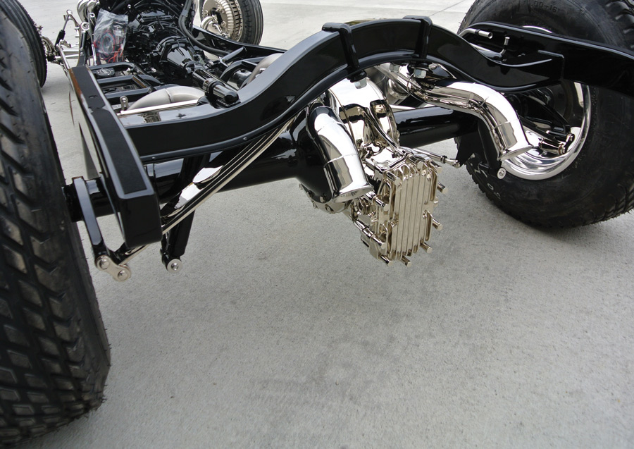 Looking from the rear, the stainless exhaust has been polished and the welds were not ground for a mechanical feel.