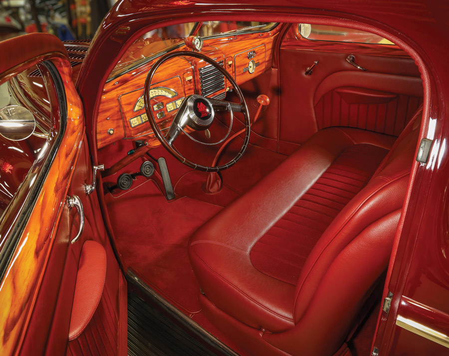 red car interior