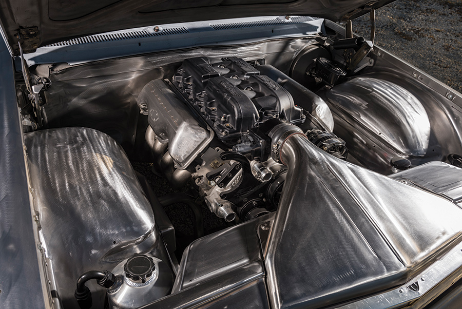 '61 Chevy Impala engine closeup