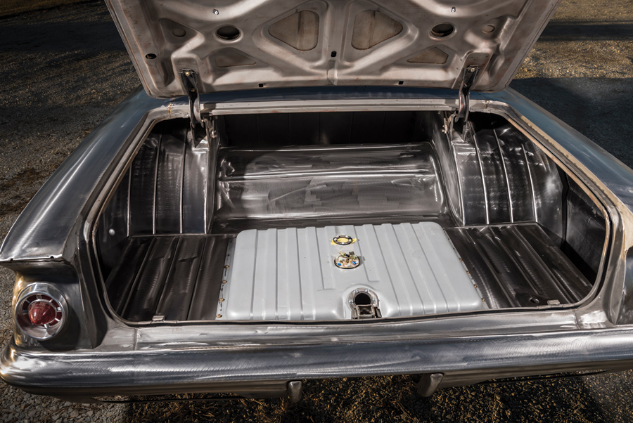 '61 Chevy Impala trunk interior view