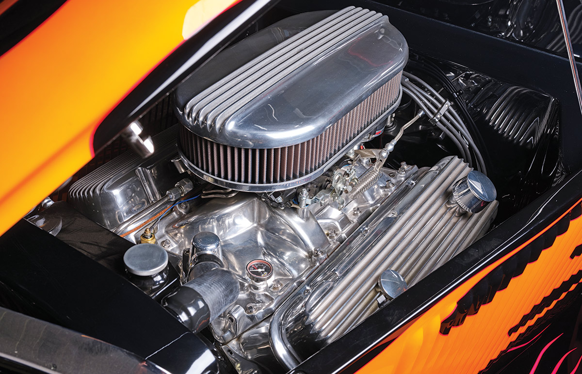 '33 Ford Victoria engine chrome closeup