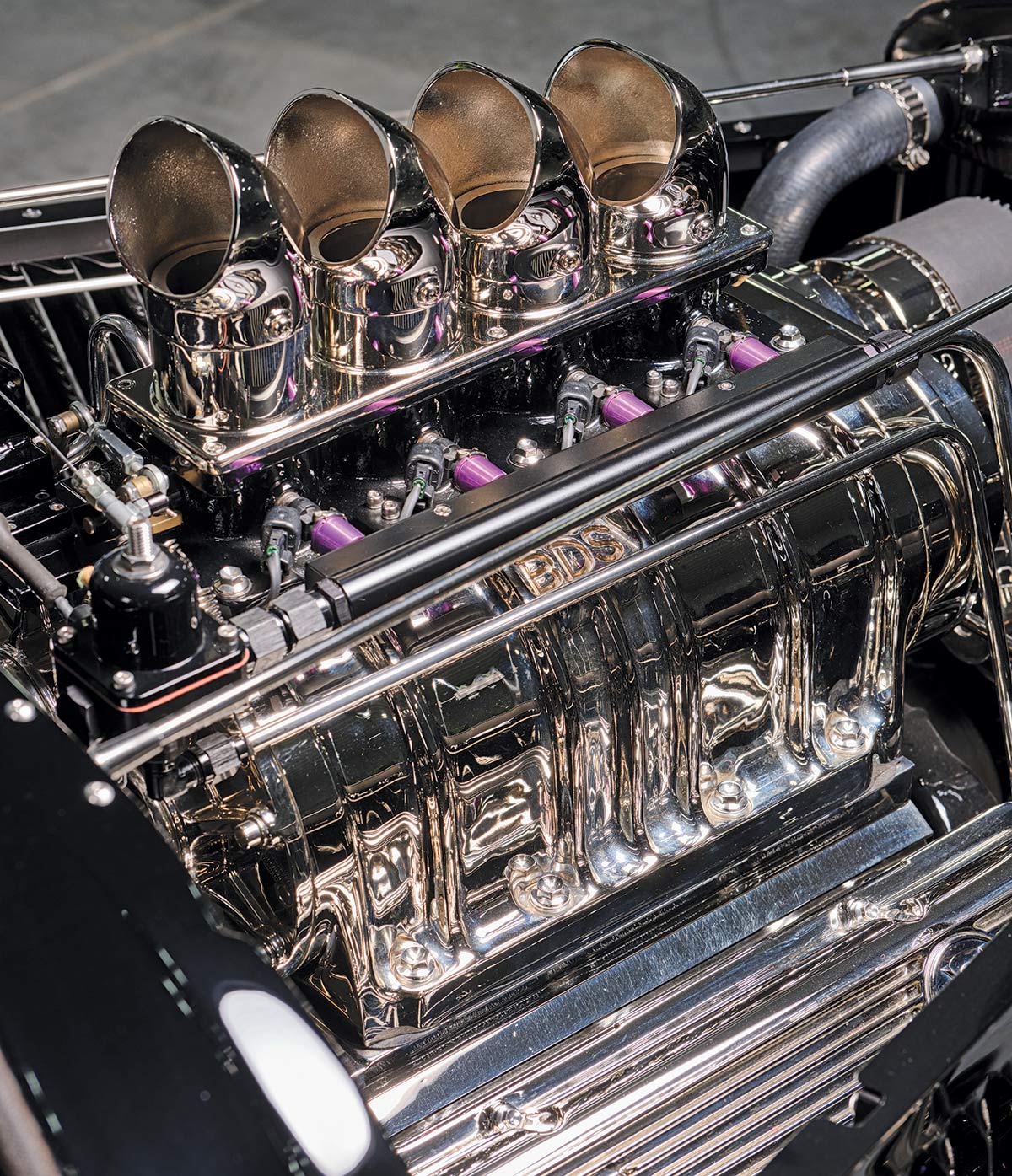 '34 Ford Coupe engine closeup