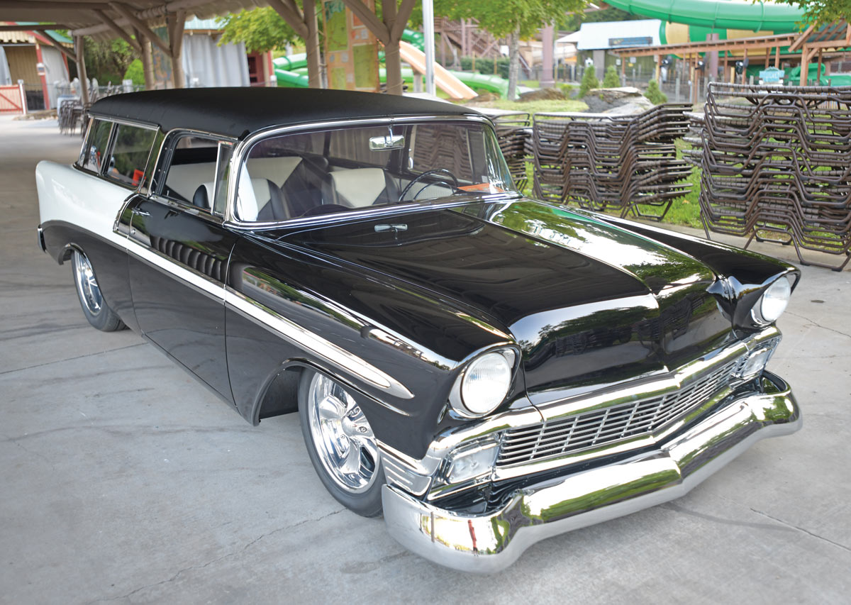 Larry Olson’s ’56 Chevy Nomad fresh off of major awards at the Tri-Five Nats managed to garner a Top 25 at Shades event